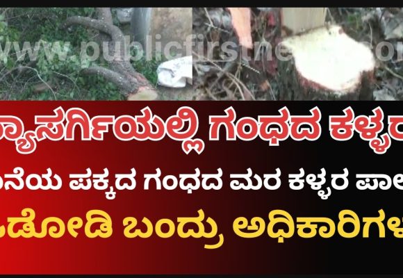 ನ್ಯಾಸರ್ಗಿಯಲ್ಲಿ ಶ್ರೀಗಂಧದ ಮರ ಕಡಿದುಕೊಂಡು ಹೋದ್ರು ಕಳ್ಳರು, ಆಮೇಲೆ ಓಡೋಡಿ ಬಂದ್ರು “ಅ”ರಣ್ಯ ಅಧಿಕಾರಿಗಳು..!