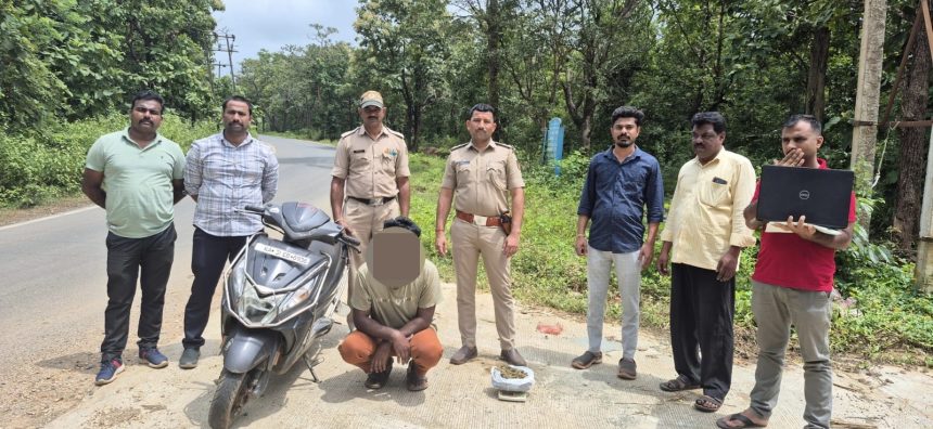 ಮುಂಡಗೋಡ ಪೊಲೀಸರ ಮಿಂಚಿನ ದಾಳಿ,  ಬಂಕಾಪುರ್ ರಸ್ತೆ ಹೆಬ್ಬಾರ ನಗರ ಕ್ರಾಸ್ ಬಳಿ ಗಾಂಜಾ “ದಂಧೆ” ಗಿಳಿದಿದ್ದ ಓರ್ವ ಅಂದರ್..!