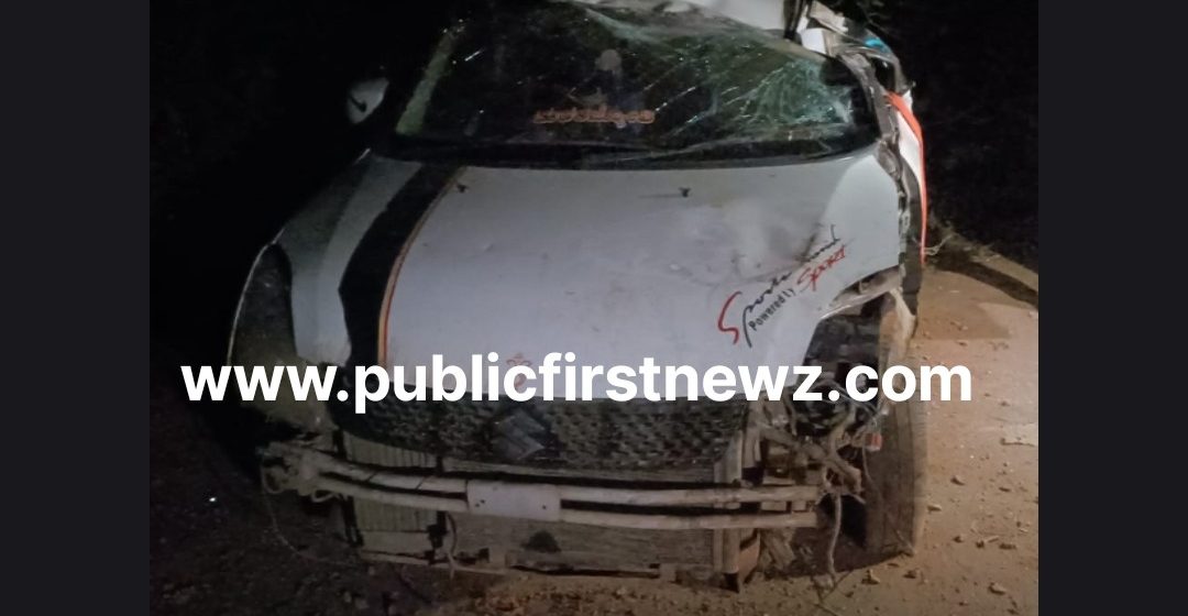 ಸನವಳ್ಳಿ ಬಳಿ ವಿದ್ಯುತ್ ಕಂಬಕ್ಕೆ ಡಿಕ್ಕಿ ಹೊಡೆದ ಕಾರ್, ತುಂಡಾಗಿ ಬಿದ್ದ ವಿದ್ಯುತ್ ಕಂಬ..!