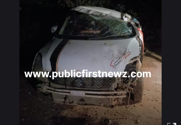 ಸನವಳ್ಳಿ ಬಳಿ ವಿದ್ಯುತ್ ಕಂಬಕ್ಕೆ ಡಿಕ್ಕಿ ಹೊಡೆದ ಕಾರ್, ತುಂಡಾಗಿ ಬಿದ್ದ ವಿದ್ಯುತ್ ಕಂಬ..!